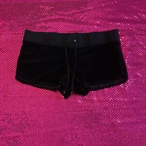 black vintage y2k juicy couture velour shorts